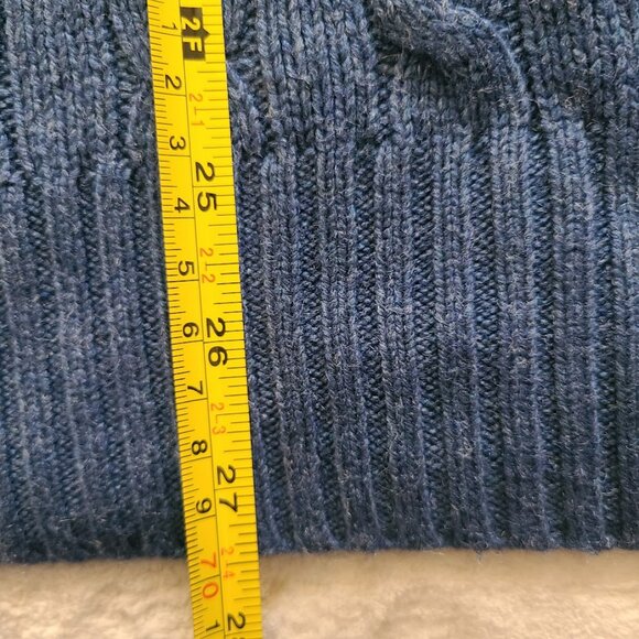 Polo Ralph Lauren 100% Tussah Silk Cable Knit Sweater XL Blue Pony - Picture 6 of 8